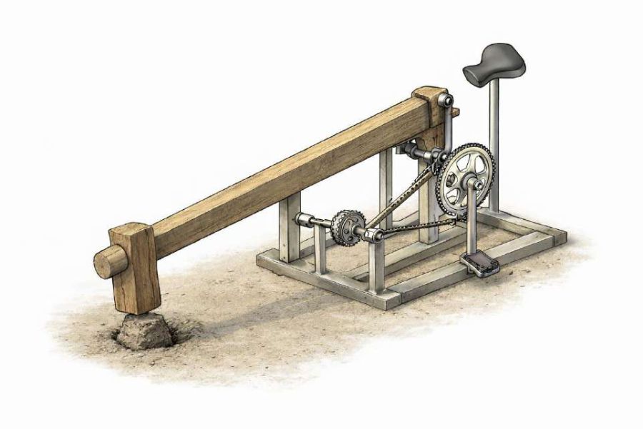 CAD render of the improved pedal driven dhiki
